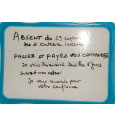 ABSENCE DU 29 SEPTEMBRE AU 6 OCTOBRE INCLU