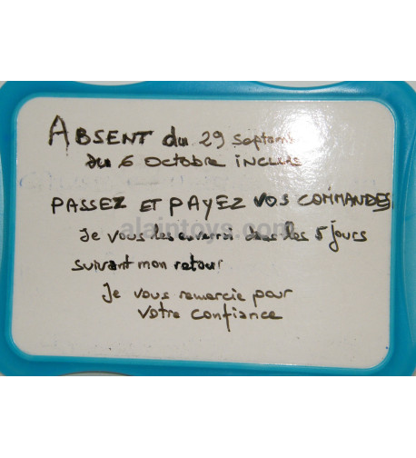 ABSENCE DU 29 SEPTEMBRE AU 6 OCTOBRE INCLU